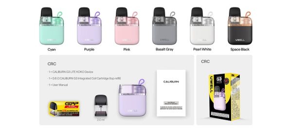 Caliburn G3 Lite Koko كاليبورن جى3 لايت كوكو Rezkvape.com 6 600x274